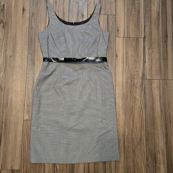 657. Jessica Howard Black White Belted Dress Size 12 EUC Office Work Casual - Picture 1 of 7